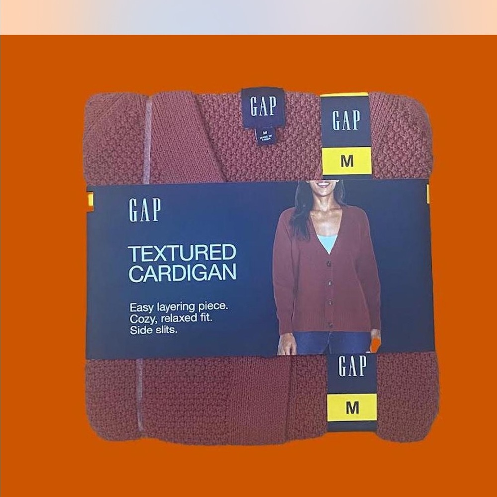 GAP Textured Cardigan in Warm Brown